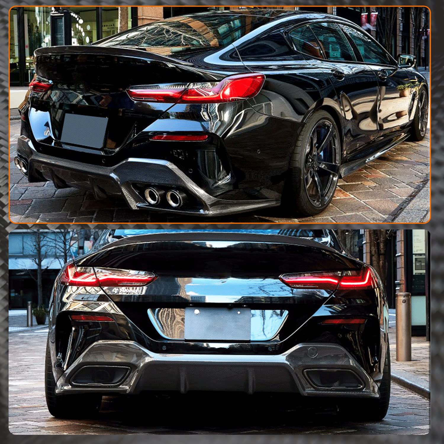Amazon | ドライカーボンファイバーリアディフューザー為にBMW 8